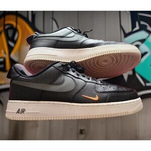 Size 11.5 Nike Air Force 1 Low '07 LV8 Black Tumbled Leather DJ6887-001
